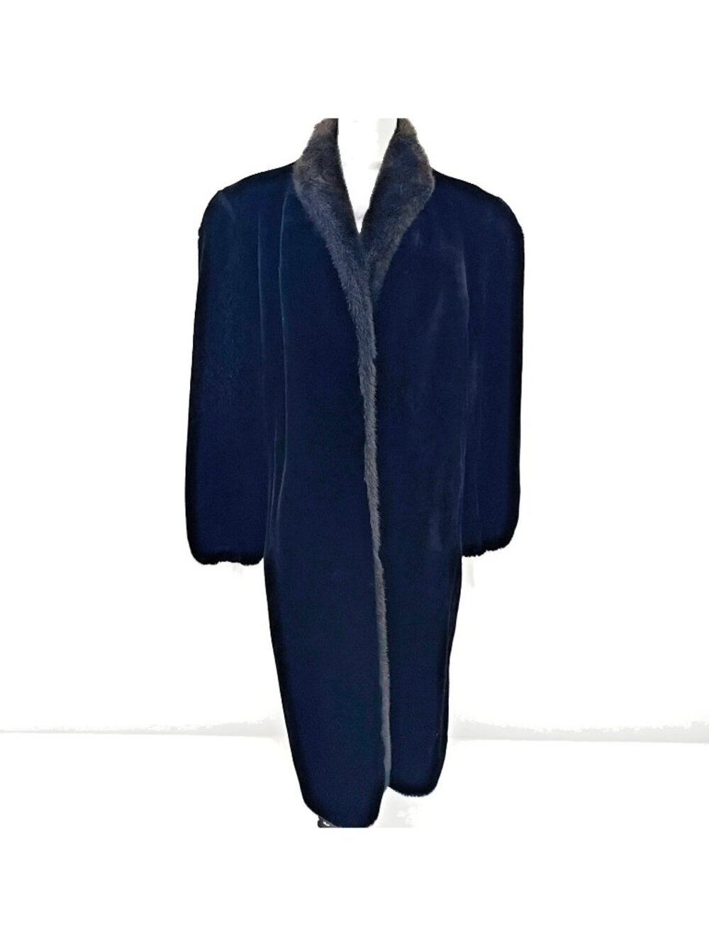 Style VI Ltd. Women's Faux Fur Long Coat Size Large Black Old Money Mob Wives